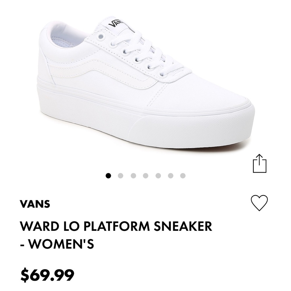 Vans White Ward Lo Platform Sneaker
